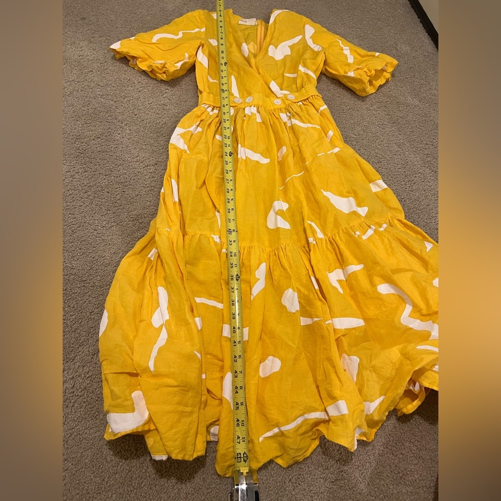 LOVEBIRDS NWOT Elegant Yellow Maxi Dress Tuckernuck Pockets Small Linen/Cotton - Picture 11 of 11